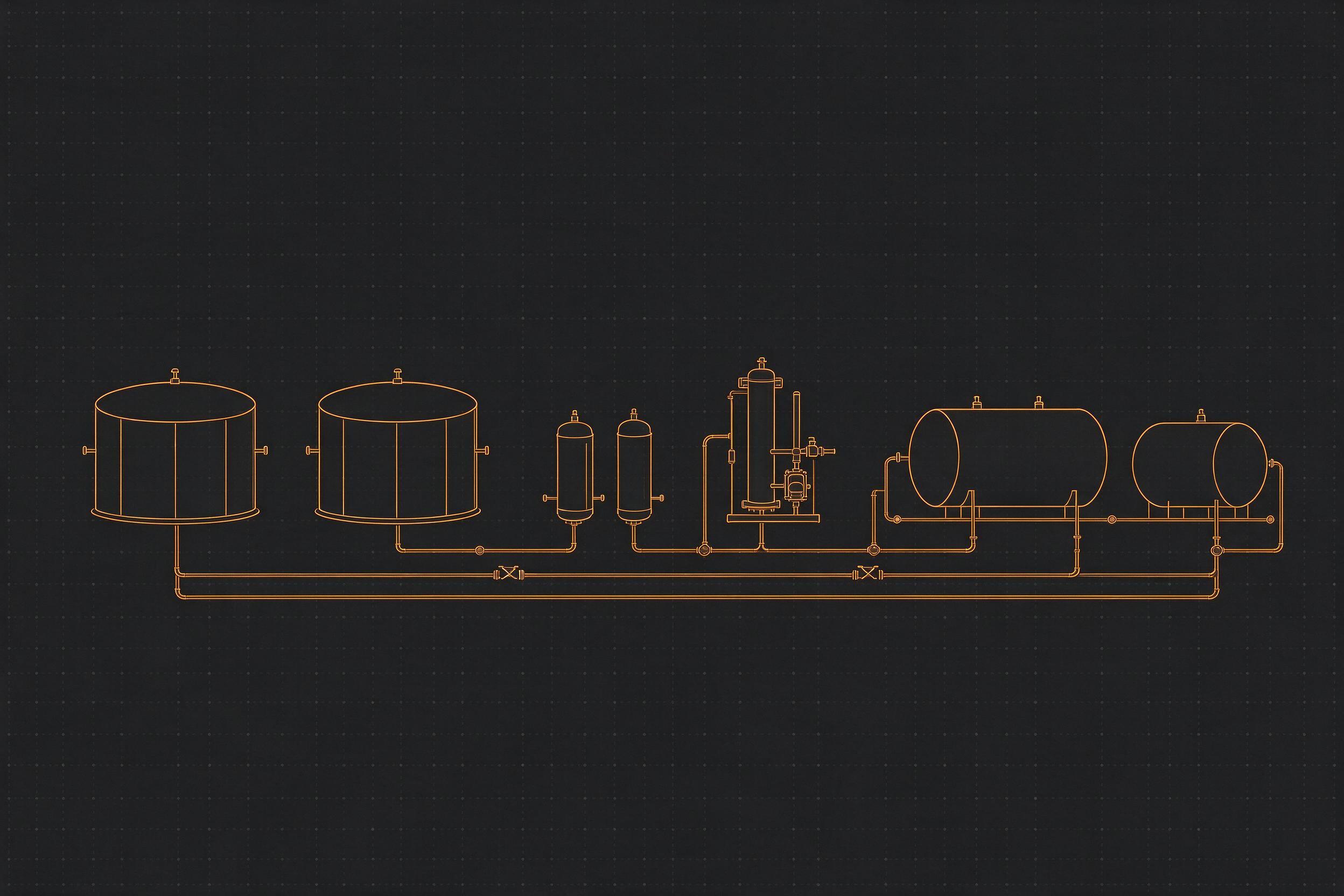 Illustrative schematic of a generic industrial site — not a photograph of a customer site