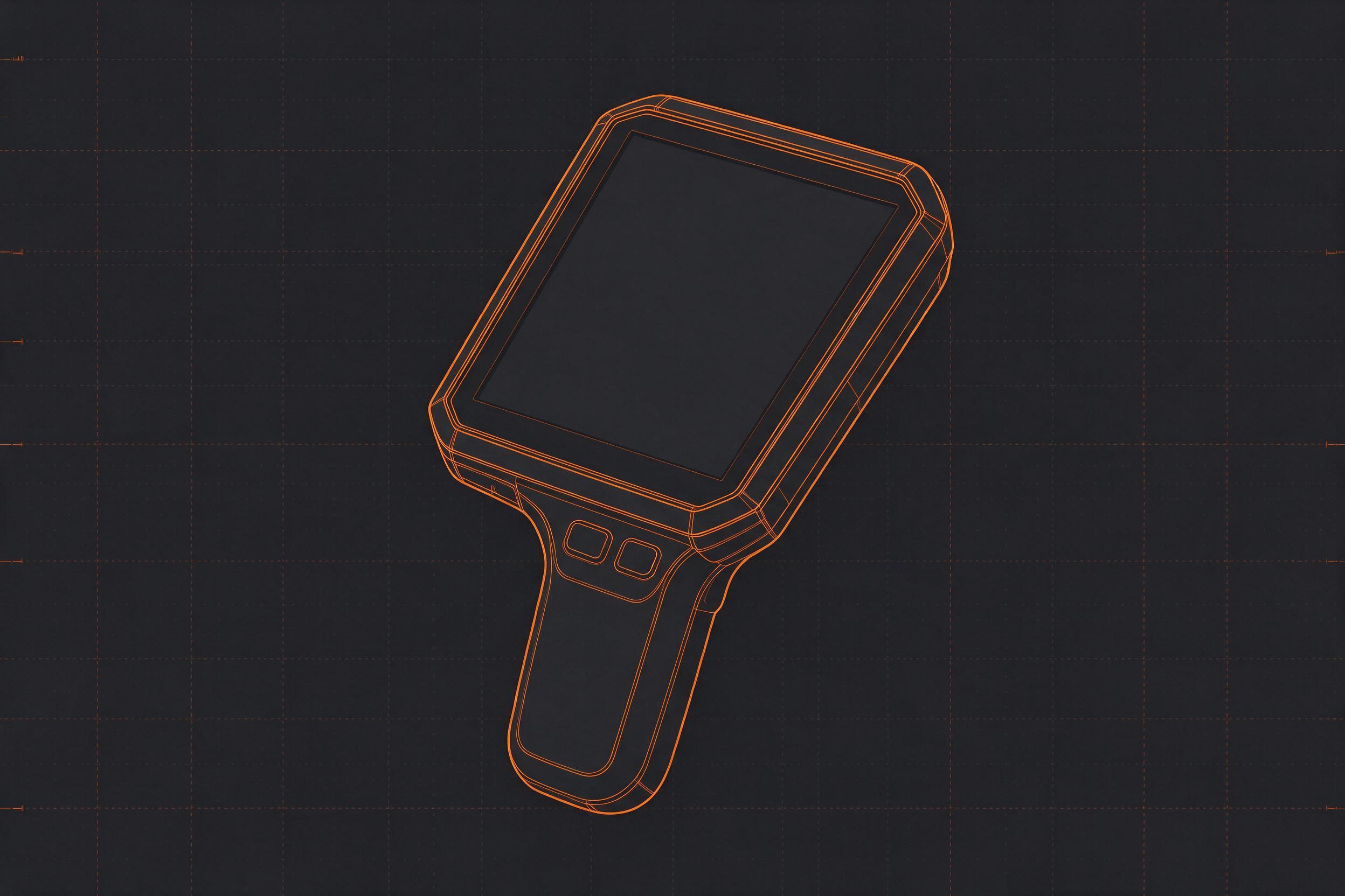 Illustrative schematic of a generic handheld PDA terminal — not a product photograph